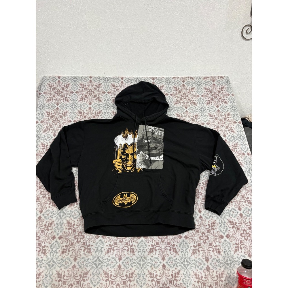 DC Comics Batman The Joker Graphic Patchwork Hoodie Black 2XL 50-52